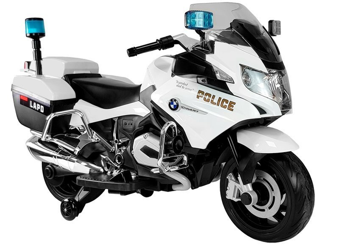 Motor na akumulator dla dzieci Lean Toys BMW R1200 Policja Biały (5902808154907) - obraz 1