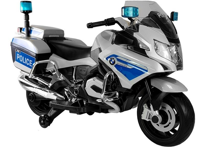Motor na akumulator dla dzieci Lean Toys BMW R1200 Policja Srebrny (5902808154891) - obraz 3