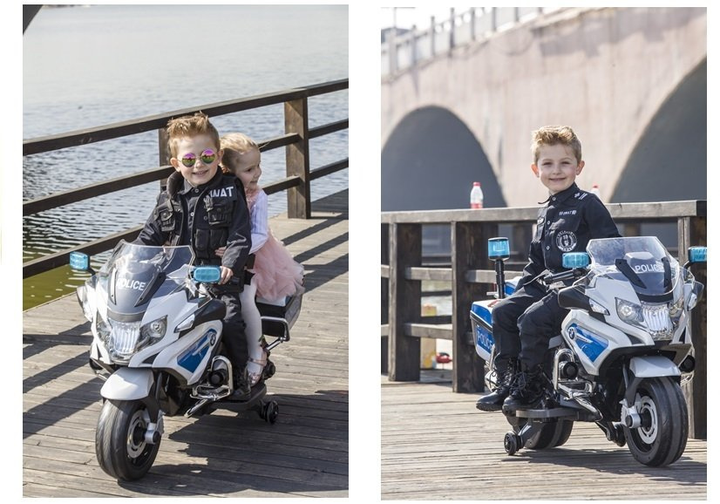 Motor na akumulator dla dzieci Lean Toys BMW R1200 Policja Biały (5902808154907) - obraz 5