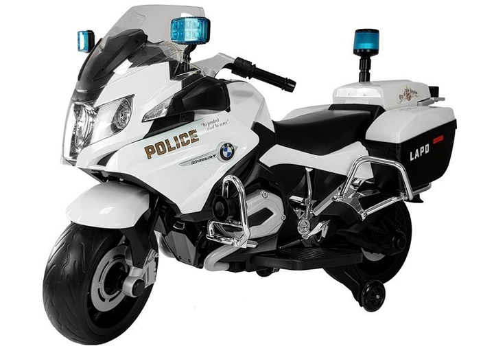 Motor na akumulator dla dzieci Lean Toys BMW R1200 Policja Biały (5902808154907) - obraz 6