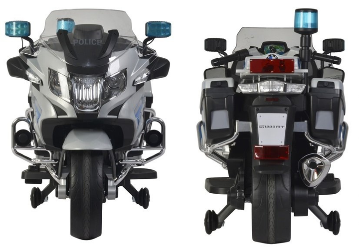 Motor na akumulator dla dzieci Lean Toys BMW R1200 Policja Srebrny (5902808154891) - obraz 7