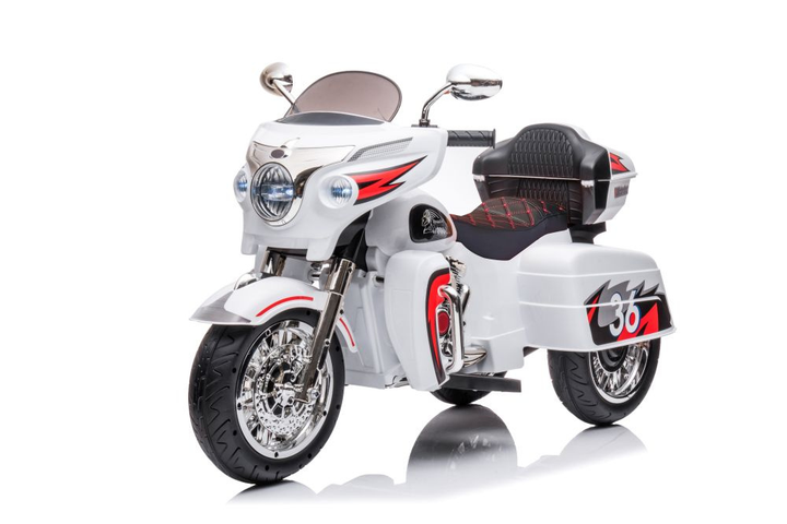 Мотоцикл на акумуляторі для дітей Lean Toys Goldwing NEL-R1800GS Триколісний Білий (5904665995174) - зображення 4