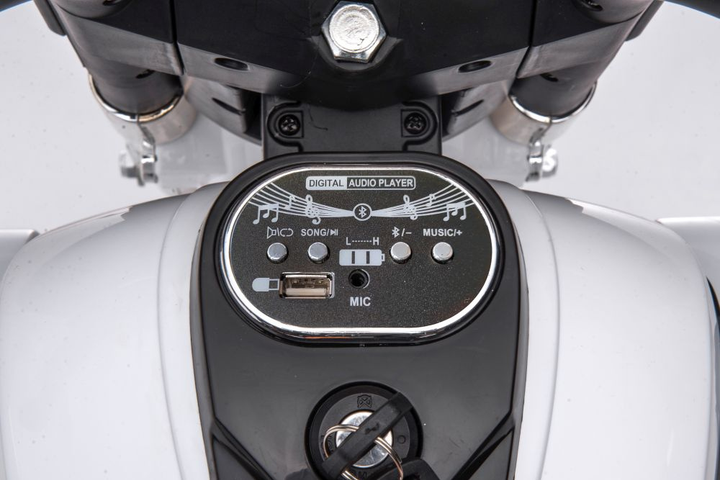 Мотоцикл на акумуляторі для дітей Lean Toys Goldwing NEL-R1800GS Триколісний Білий (5904665995174) - зображення 9