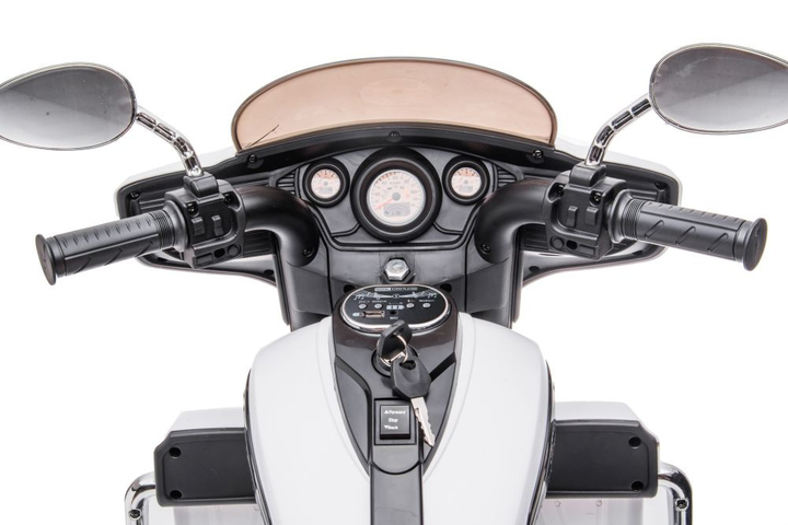Мотоцикл на акумуляторі для дітей Lean Toys Goldwing NEL-R1800GS Триколісний Білий (5904665995174) - зображення 10