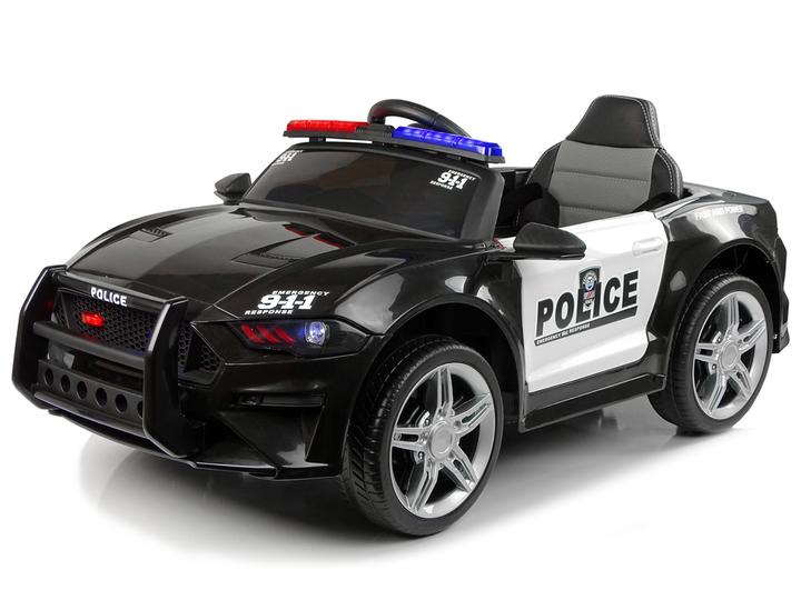 Samochód elektryczny dla dzieci Lean Toys Policja BBH0007 Czarny (5907625584487) - obraz 7