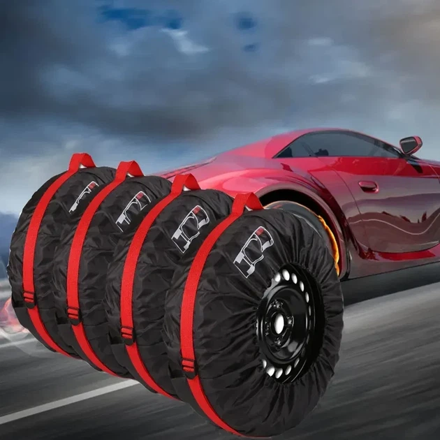 Комплект захисних чохлів для автомобільних шин розміру "S" 66 см Red R15-R18 - зображення 2