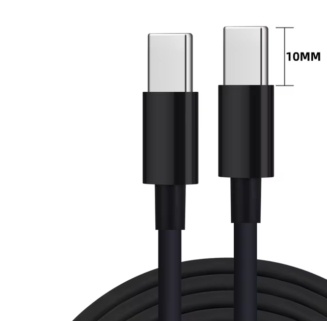 Кабель для защищенных смартфонов (PD 30W) Type-C - Type-C (конектор 10 mm.) 1 метр \ Черный - Фото 4 Кабель для защищенных смартфонов (PD 30W) Type-C - Type-C (конектор 10 mm.) 1 метр \ Черный - изображение 4
