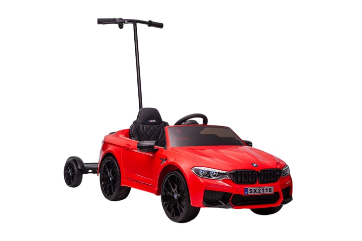 Samochód elektryczny dla dzieci Lean Toys BMW M5 SX2118 z platformą dla rodzica lakierowany Czerwony (5904204755795) - obraz 1