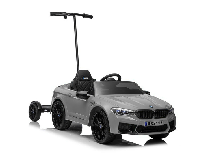 Samochód elektryczny dla dzieci Lean Toys BMW M5 SX2118 z platformą dla rodzica lakierowany Srebrny (5904204755788) - obraz 2