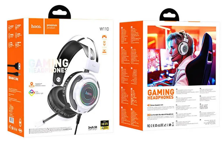Навушники геймерські Hoco W110 White (GAMHO2SLU0003) - зображення 5