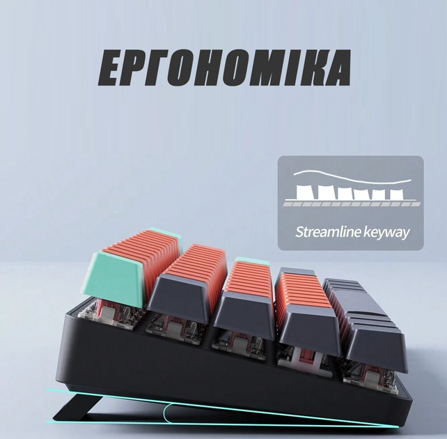 Механическая игровая клавиатура MUCAI MKA610B 60% RGB подсветка Красные свичи Red Switch Hot Swap Type-C - изображение 6
