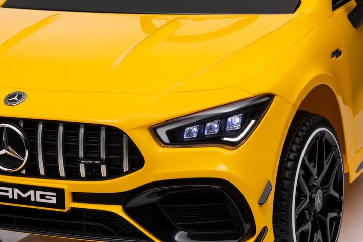 Samochód elektryczny dla dzieci Lean Toys Mercedes CLA 45s AMG 4x4 Żółty (5905991011590) - obraz 4