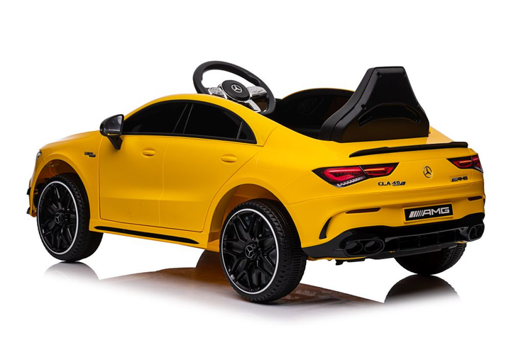 Samochód elektryczny dla dzieci Lean Toys Mercedes CLA 45s AMG 4x4 Żółty (5905991011590) - obraz 11