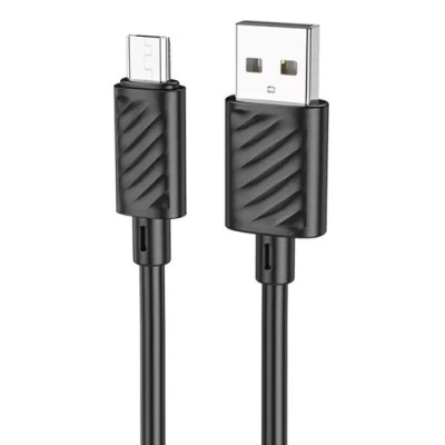 Кабель Hoco X88 Gratifield USB - MicroUSB 2.4A/1m Чорний - Фото 1 Кабель Hoco X88 Gratifield USB - MicroUSB 2.4A/1m Чорний - зображення 1