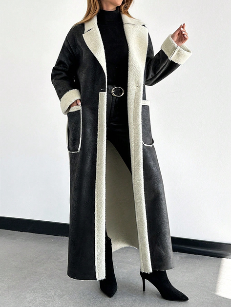 Дубленка из искусственной кожи женская SHEIN GD-00204000 S-Petite Черная (DN3012300109589) 