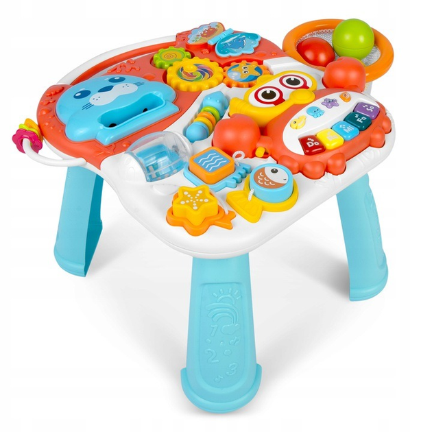Pchacz interaktywny RICOKIDS 3 w 1 chodzik i stolik edukacyjny RK-810 biało - czerwony (5903890607166) - obraz 2
