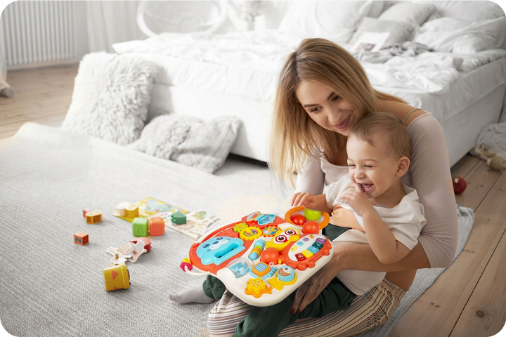 Pchacz interaktywny RICOKIDS 3 w 1 chodzik i stolik edukacyjny RK-810 biało - czerwony (5903890607166) - obraz 8