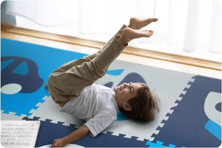 Mata piankowa dla dzieci RICOKIDS 180 x 180 cm 9 szt niebieska (5903890604141) - obraz 6