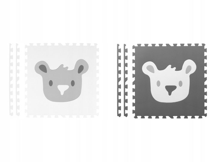 Дитячий килимок з пінопласту RICOKIDS 180 x 180 см 9 шт тваринки сірий (5903890604134) - зображення 3