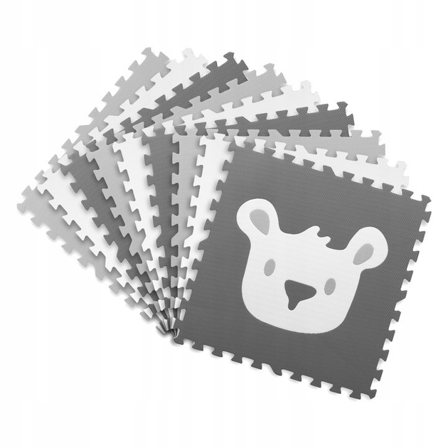 Дитячий килимок з пінопласту RICOKIDS 180 x 180 см 9 шт тваринки сірий (5903890604134) - зображення 2