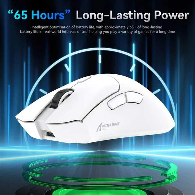 Миша бездротова ігрова ATTACK SHARK R1 Білий/White - зображення 11