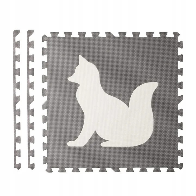 Mata piankowa dla dzieci RICOKIDS puzzle zwierzątka 6 szt białe i szare (5908220470755) - obraz 3