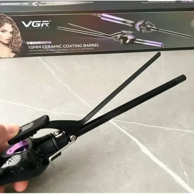 Афро плойка VGR V-573 плойка для афро-кудрей тонкая с зажимом диаметром 10 мм 39 см 32Вт 9980 - изображение 5