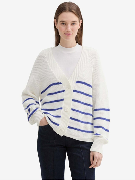 Кардиган жіночий Tom Tailor 1043311 L Білий/Синій (4067672996822) - зображення 1