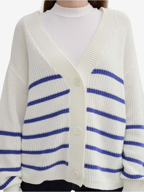 Кардиган жіночий Tom Tailor 1043311 S Білий/Синій (4067672996853) - зображення 4
