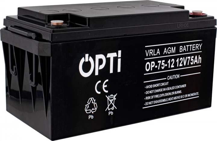 Akumulator Volt Polska AGM OPTI 12V 75 Ah (6AKUV075AG) - obraz 1