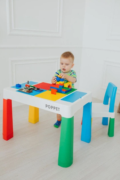 Детский столик со стульчиком POPPET Колор Блу 5 в 1 (PP-002B) - Фото 12 Детский столик со стульчиком POPPET Колор Блу 5 в 1 (PP-002B) - изображение 12