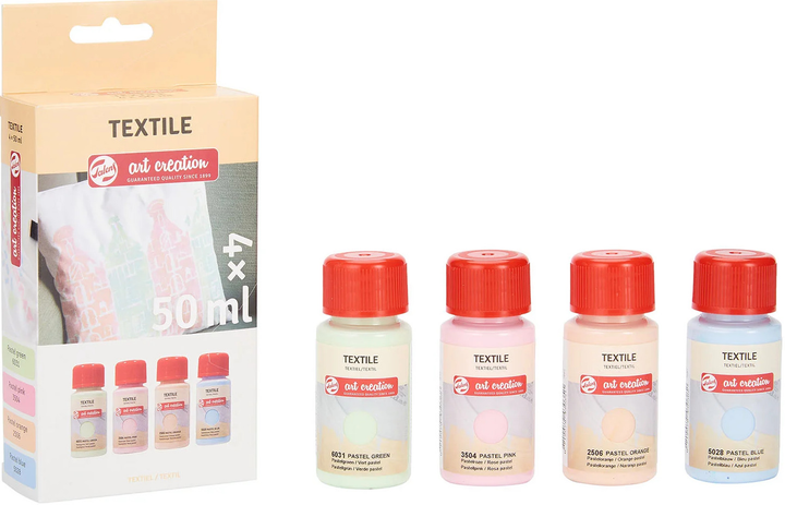 Набір фарб Talens Art Creation Textile Set Pastel 4 x 50 мл (8712079443023) - зображення 3