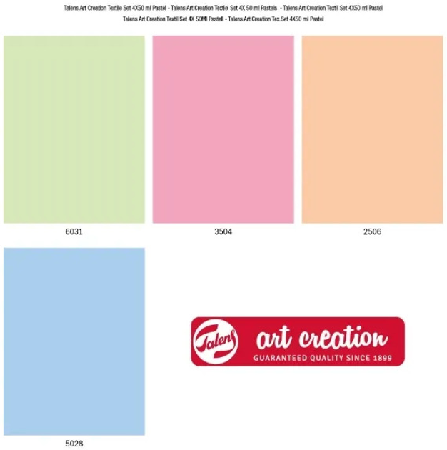 Набір фарб Talens Art Creation Textile Set Pastel 4 x 50 мл (8712079443023) - зображення 4