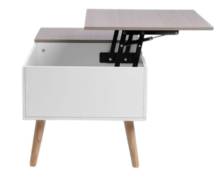 Stolik kawowy HOMLA ANZABI z podnoszonym blatem 105 x 50.5 x 43.5 cm biały (5906496712050) - obraz 4