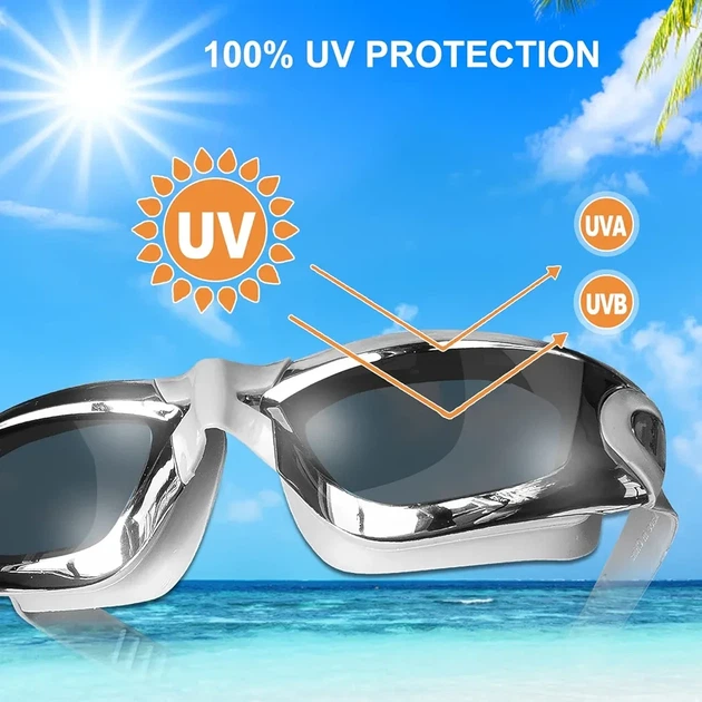 Очки для плавания с антифогом и UV-защитой Gray - Фото 7 Очки для плавания с антифогом и UV-защитой Gray - изображение 7