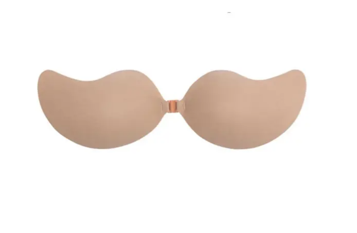 Бюстгальтер самоклеящийся невидимый Kiss Bra без бретелек на застежке, силиконовый, размер B, бежевый - изображение 2