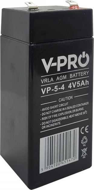 Акумуляторна батарея Volt Polska AGM VPRO 4V 5 Ah (6AKUAGM004) - зображення 1