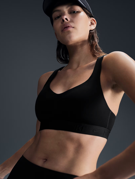 Спортивний топ для бігу жіночий Nike W Nk Df Indy Hgh Spt Bra FD1068-010 S Чорний (197593084620) - зображення 1