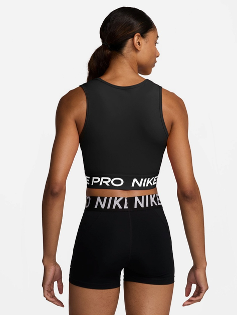 Спортивний топ для бігу жіночий Nike Pro Df 365 Crop Tank FZ3615-010 XS Чорний (197596343144) - зображення 2