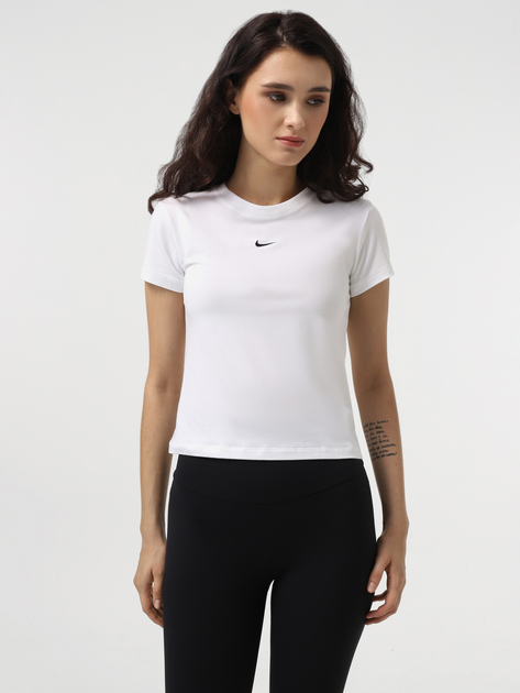 Koszulka damska Nike W Nsw Nk Chll Knt Md Crp FV5508-100 XS Biała (197594266766) - obraz 1