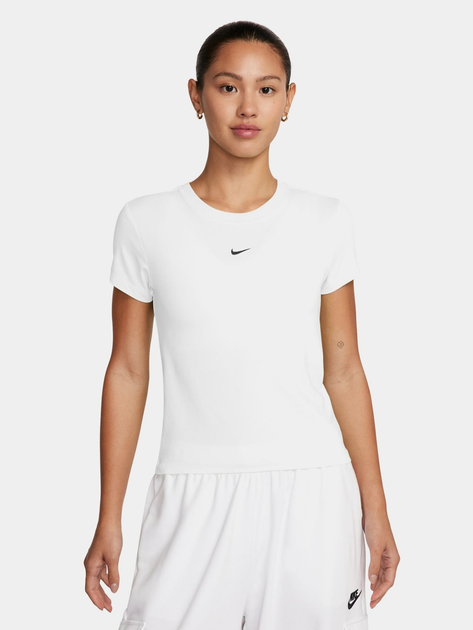 Koszulka damska Nike W Nsw Nk Chll Knt Md Crp FV5508-100 S Biała (197594262331) - obraz 5