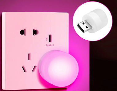 Лампочка USB LED LAMP mini / 1W / Розовый - изображение 3