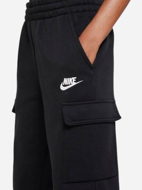 Дитячі теплі спортивні штани-джоггери для хлопчика Nike K Nsw Club Flc Crgo Pnt Lbr FD3012-010 128-137 S Чорні (196607242759) - зображення 4