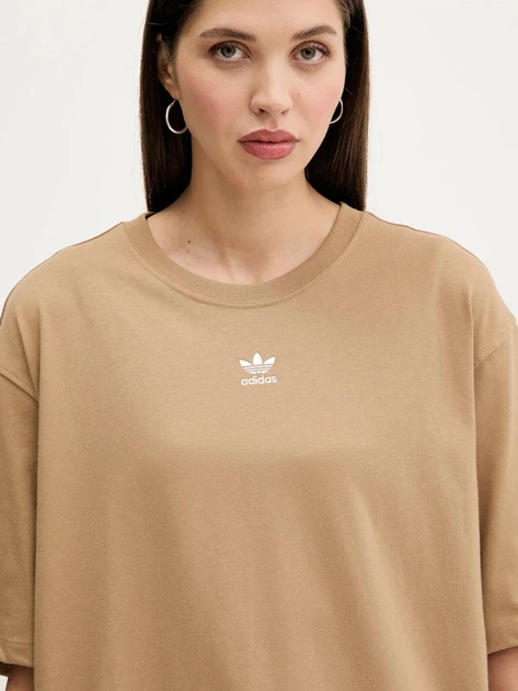 Футболка хлопковая оверсайз длинная женская Adidas Originals Essentials Boyfriend JW5081 S Бежевая (4068807545854) - изображение 9