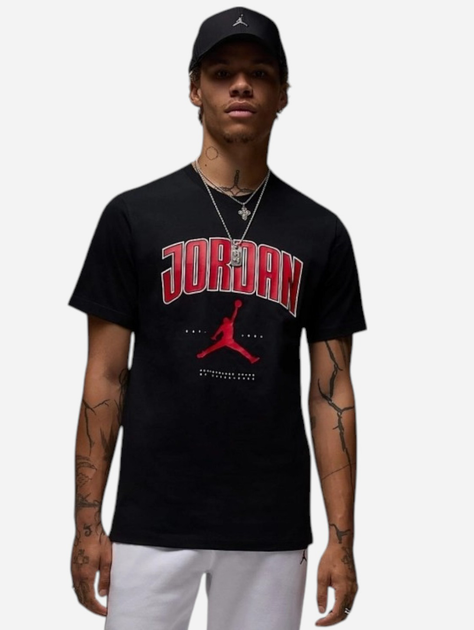 Футболка бавовняна довга чоловіча Nike M J City 88 SS Crew HQ0009-010 M Чорна (197859092475) - зображення 1