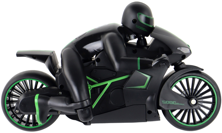 Motocykl zdalnie sterowany Lean Toys RC Racer 20 km/h czarno-zielony (2133) (5905323218888) - obraz 5