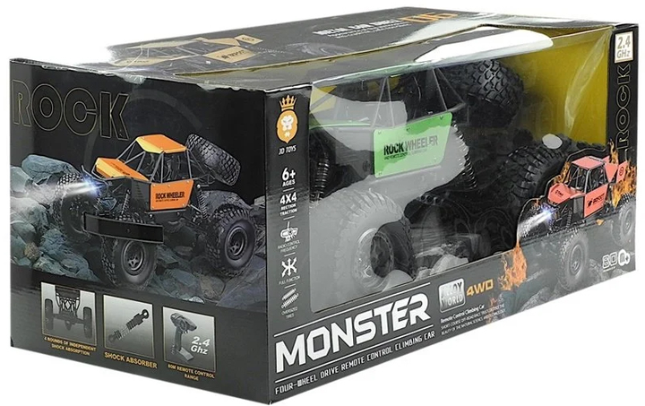 Auto zdalnie sterowane Lean Toys Monster Truck Jeep na resorach 1:8 Zielone (4388) (5907625582285) - obraz 7