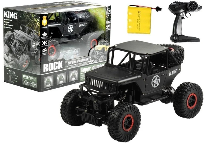Auto zdalnie sterowane Lean Toys Jeep 1:18 Czarne (4395) (5907625582353) - obraz 5