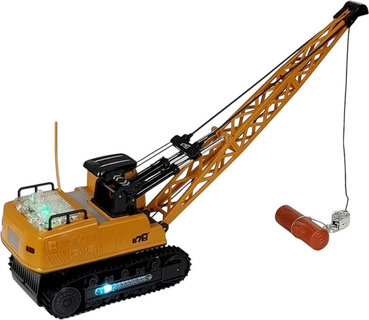 Dźwig zdalnie sterowany Lean Toys RC z ruchomym ramieniem i światłem Żółty 49x22 cm (4525) (5905884453933) - obraz 3