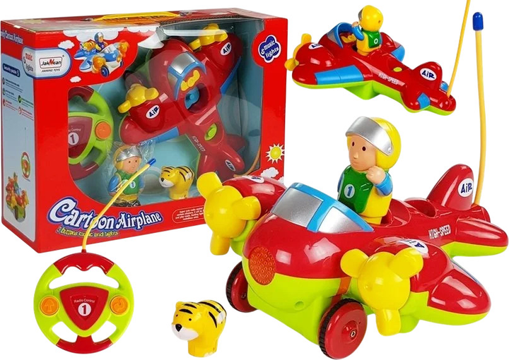 Samolot zdalnie sterowany Lean Toys z pilotem i figurką tygrysa 21x20 cm (4870) (5907625586993) - obraz 2
